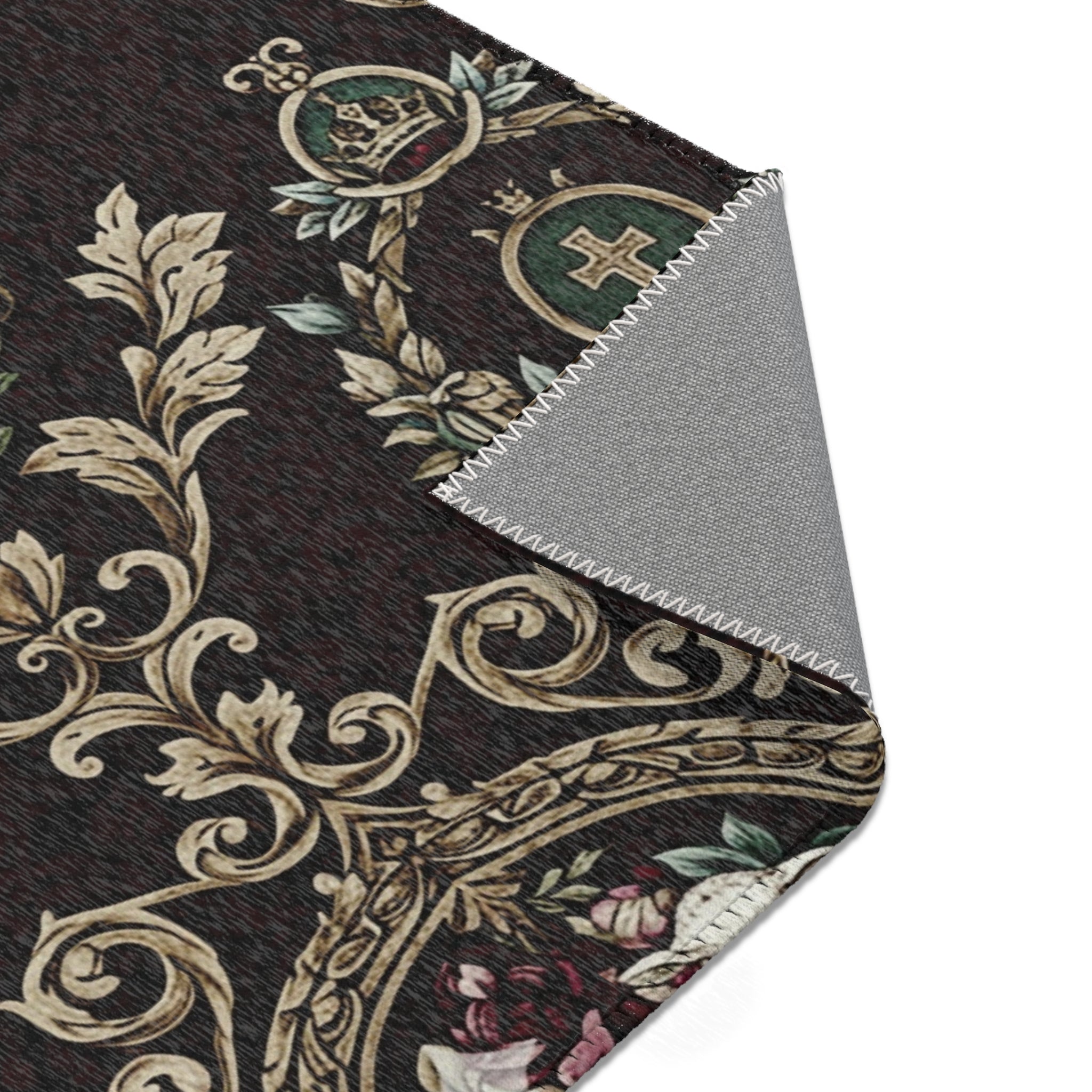 Vintage Floral Lamb Area Rug