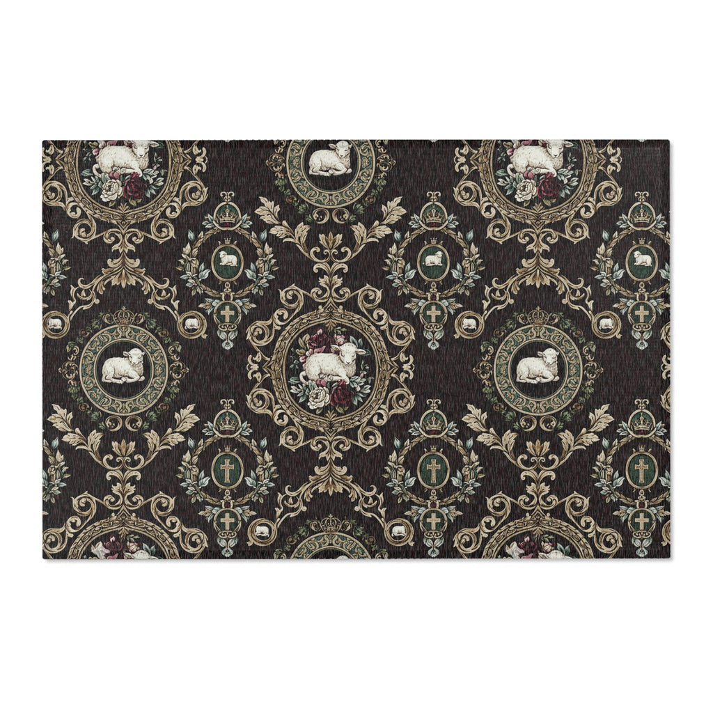 Vintage Floral Lamb Area Rug