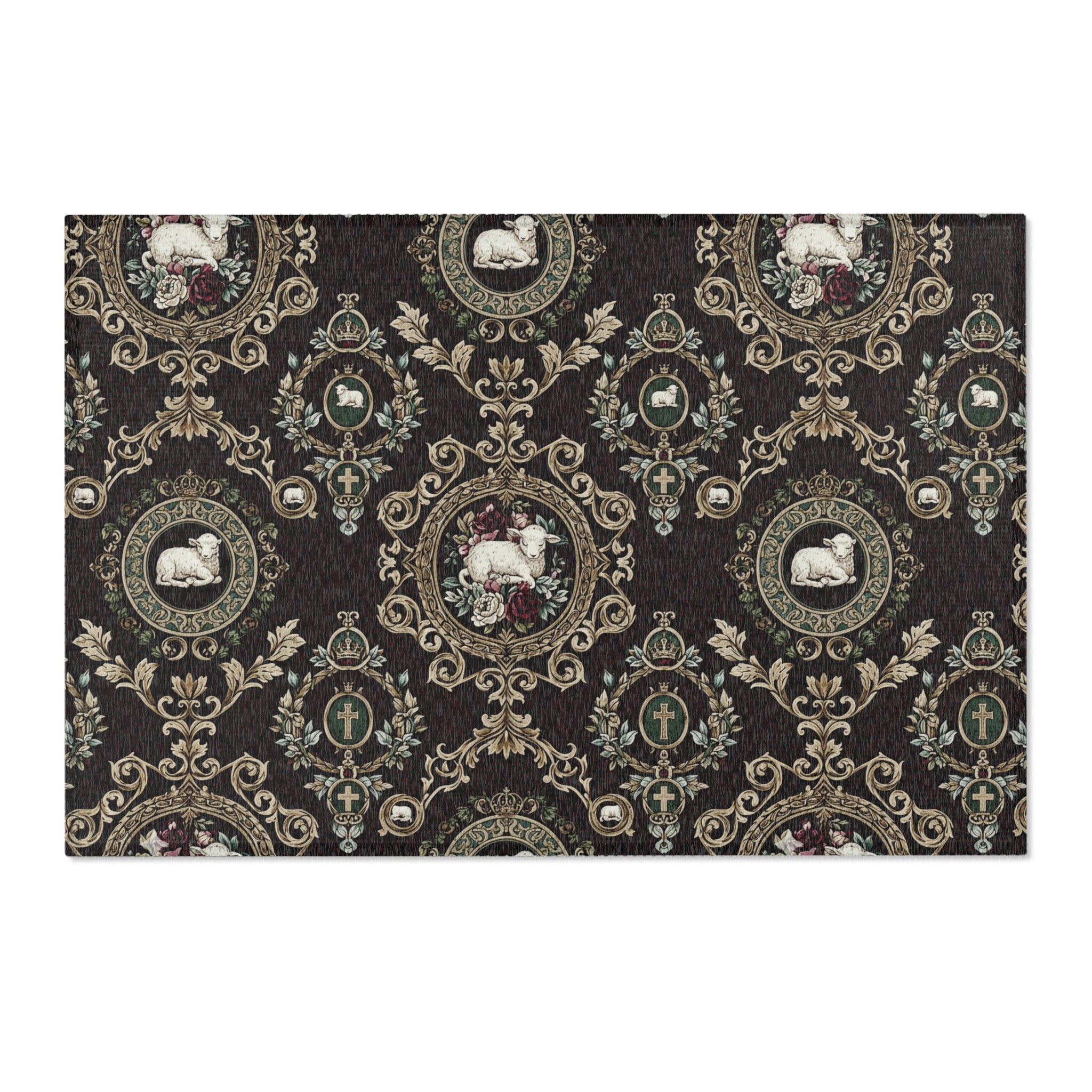 Vintage Floral Lamb Area Rug