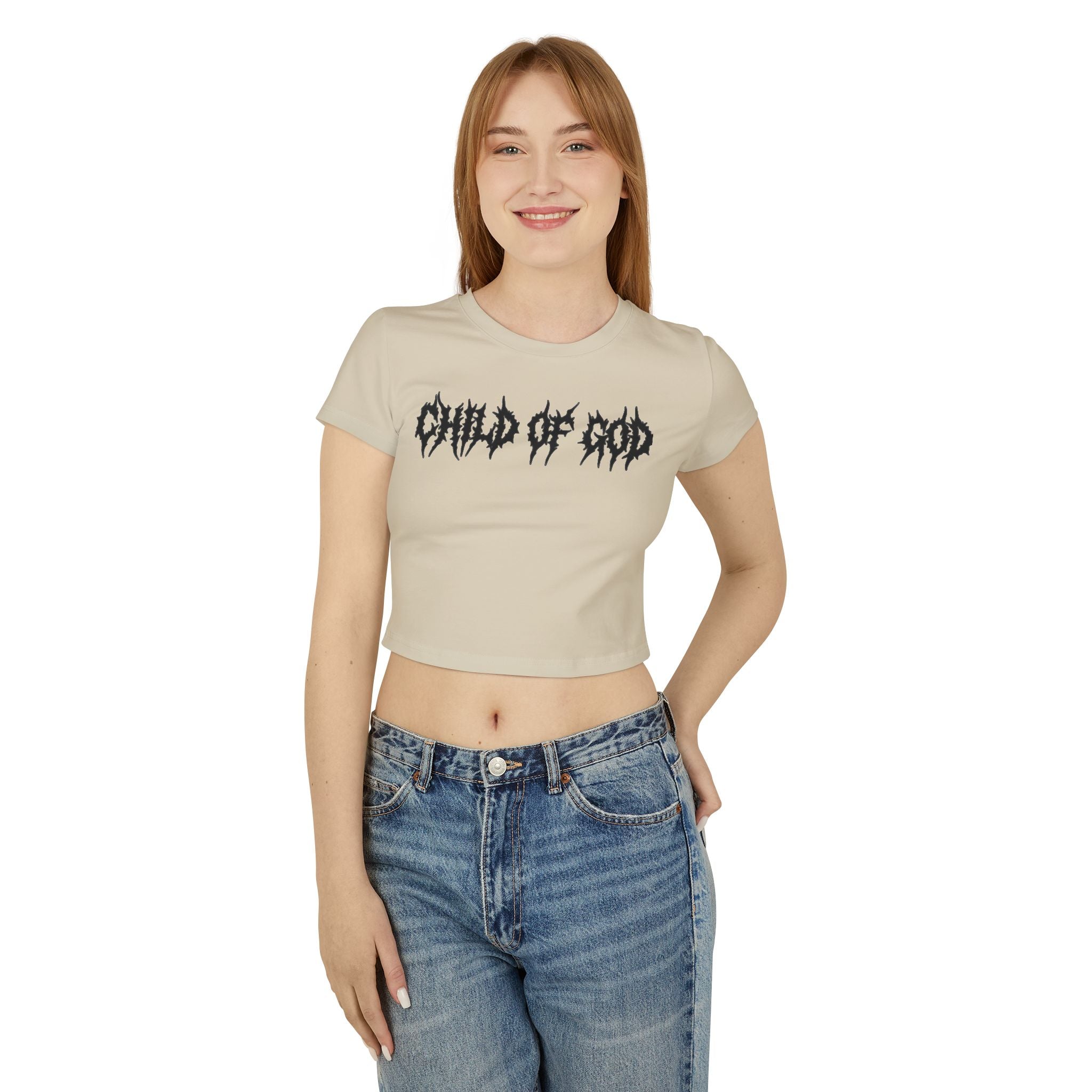 Chic Women's Baby Tee - Child of God Graphic Crop Top, Trendy Shirt, Faith-Based Fashion, Gift for Her, Casual Outfit