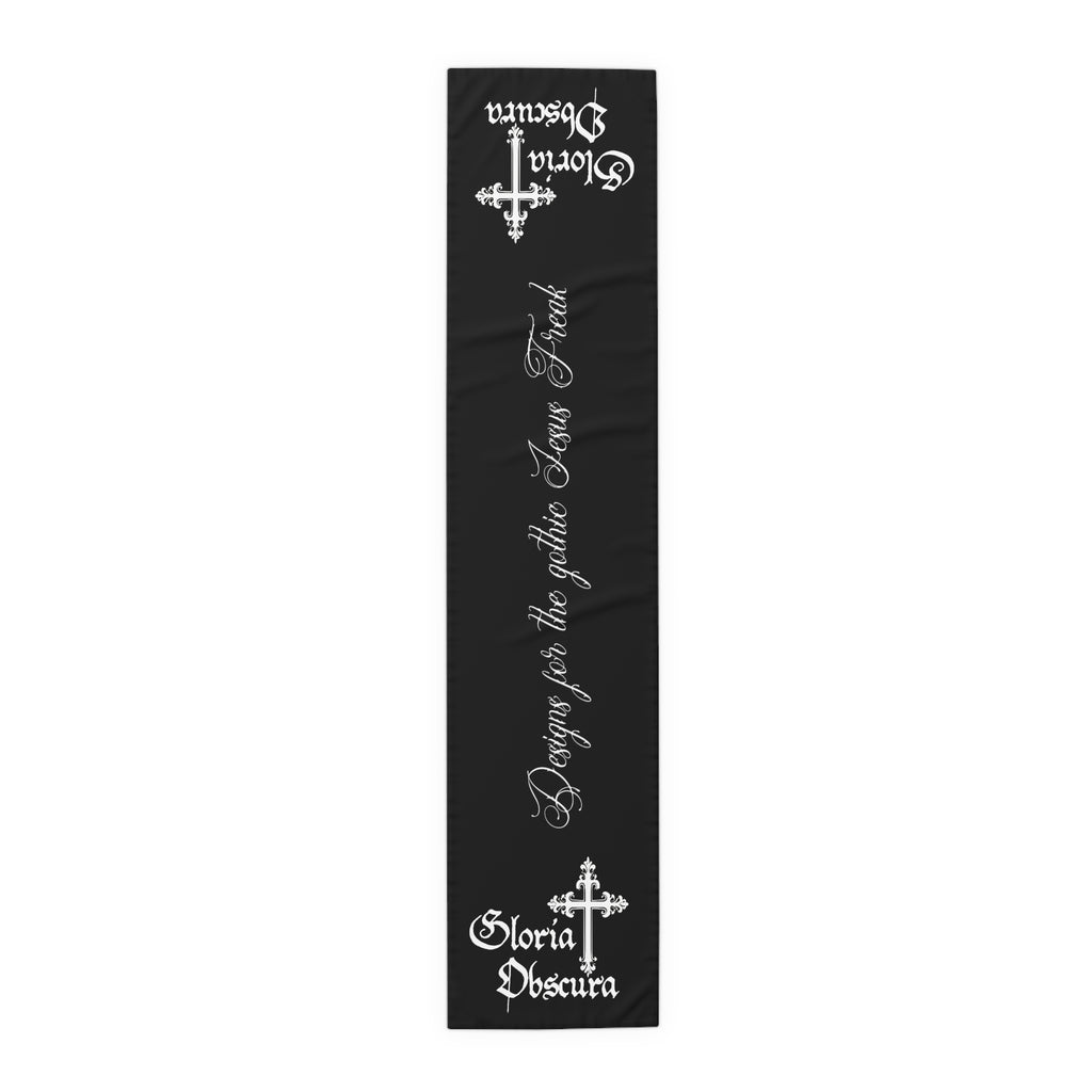 Gothic Table Runner with Inspirational Quote, Perfect for Halloween Decor, Dining Table Accent, Unique Gift, Home Decoration