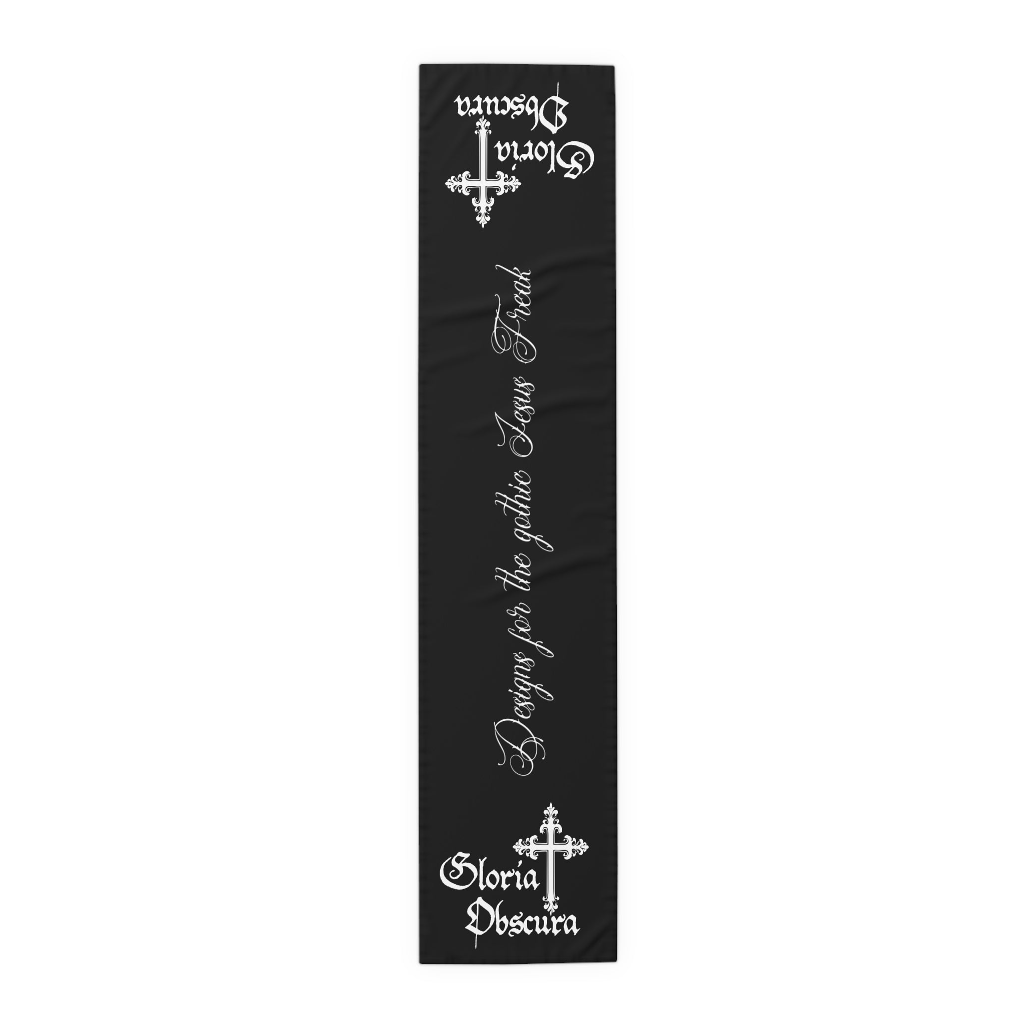Gothic Table Runner with Inspirational Quote, Perfect for Halloween Decor, Dining Table Accent, Unique Gift, Home Decoration