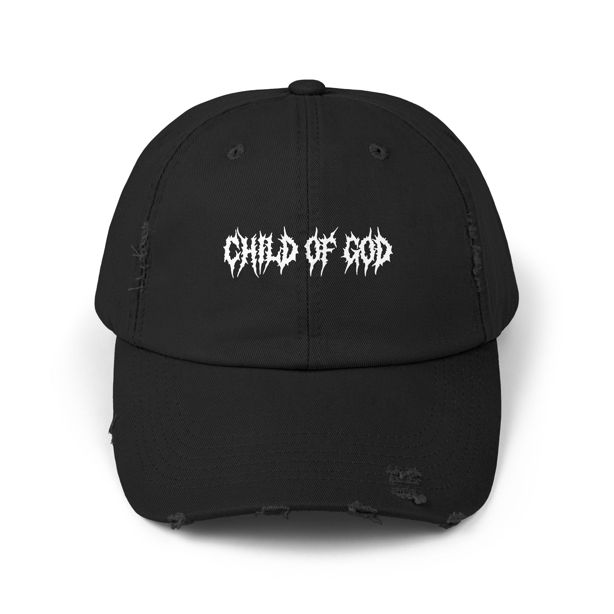 Unisex Distressed Cap with 'Child of God' Design