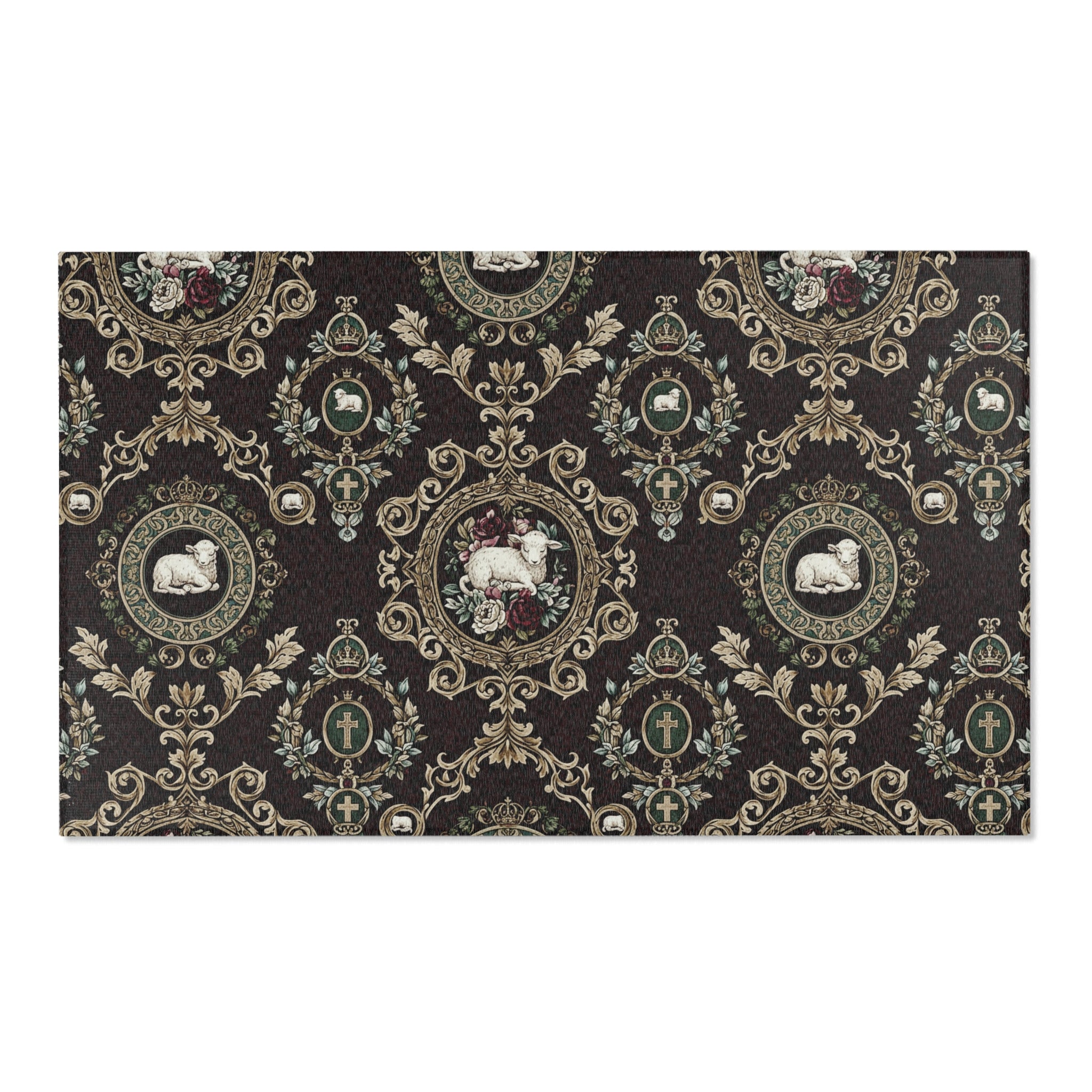 Vintage Floral Lamb Area Rug