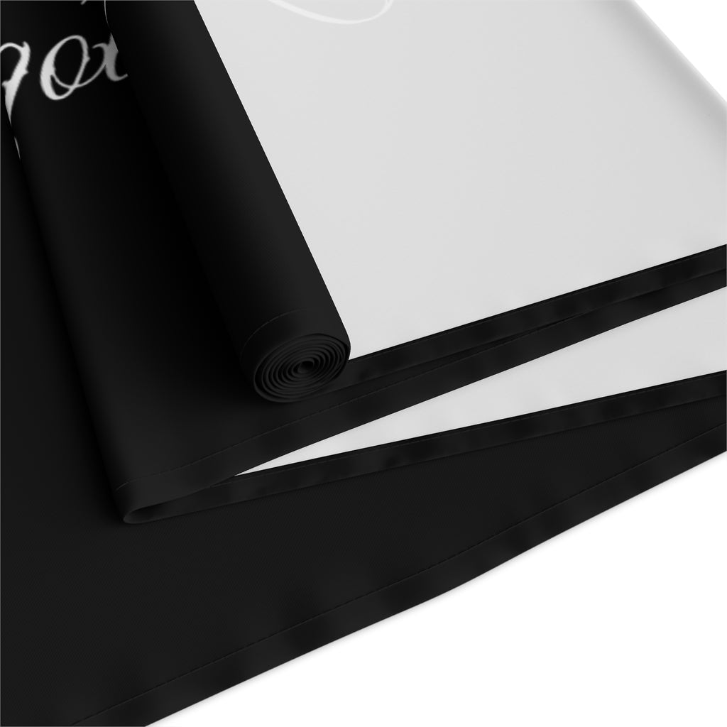 Gothic Table Runner with Inspirational Quote, Perfect for Halloween Decor, Dining Table Accent, Unique Gift, Home Decoration