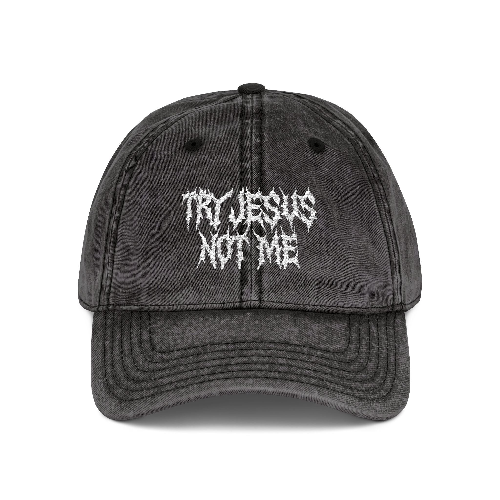 Try Jesus, Not Me Vintage Cap (Embroidery)