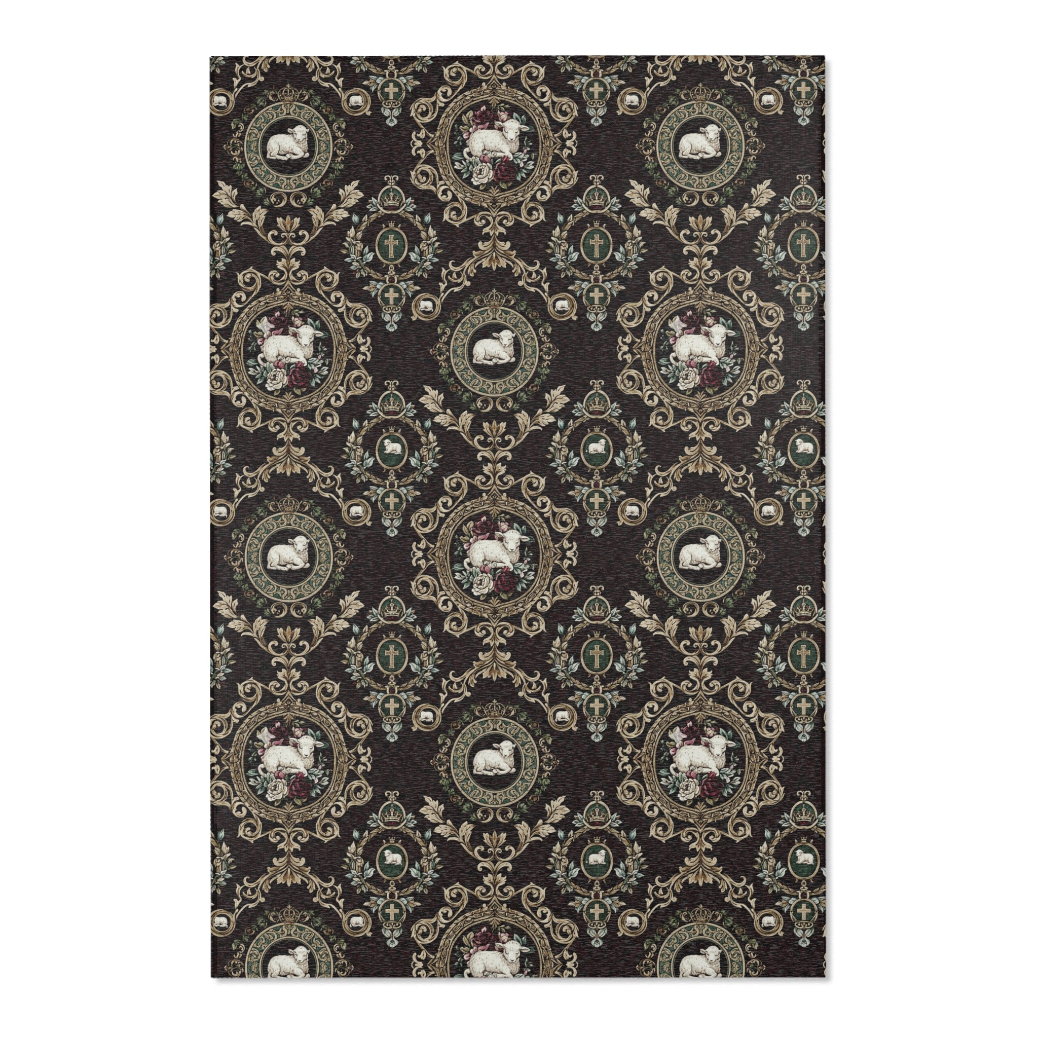 Vintage Floral Lamb Area Rug