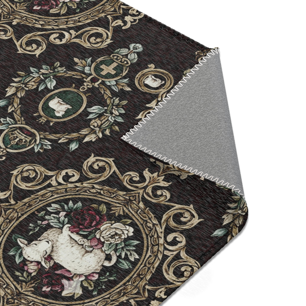 Vintage Floral Lamb Area Rug