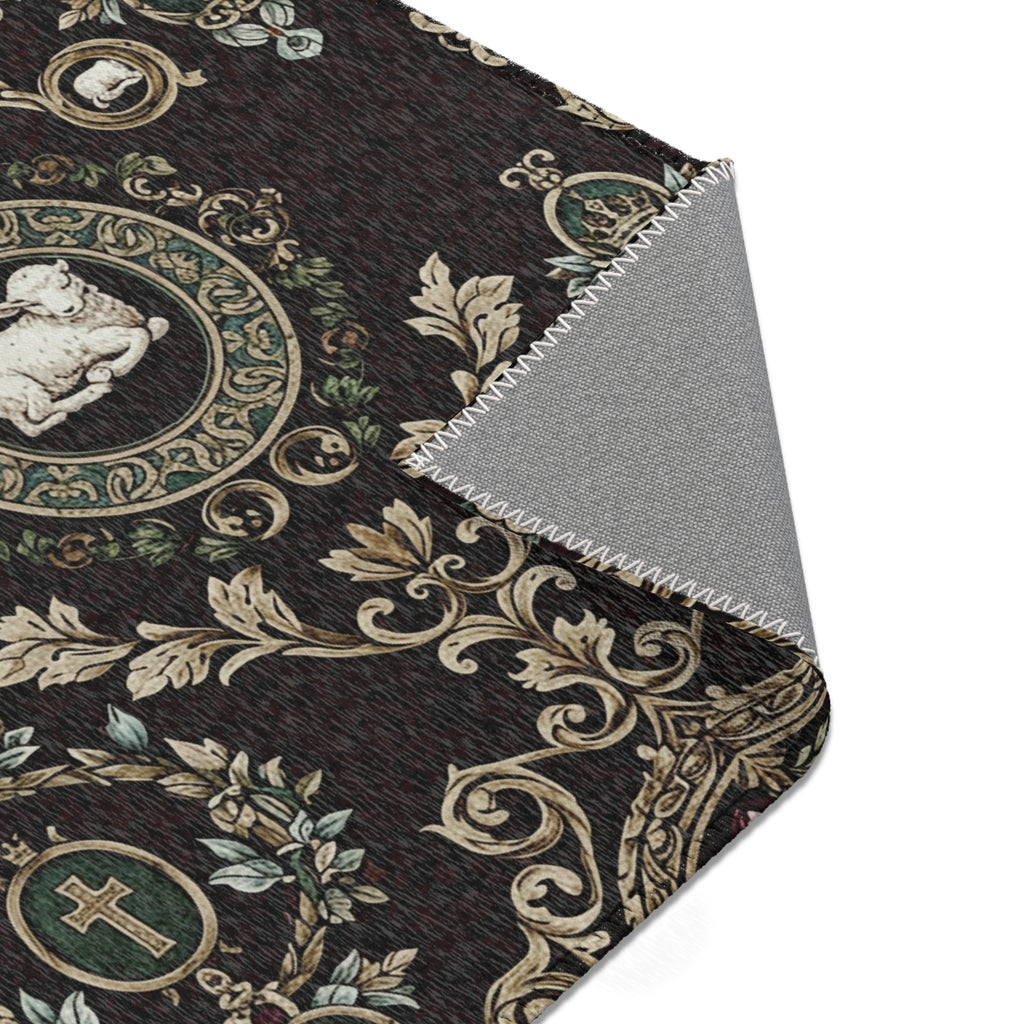 Vintage Floral Lamb Area Rug