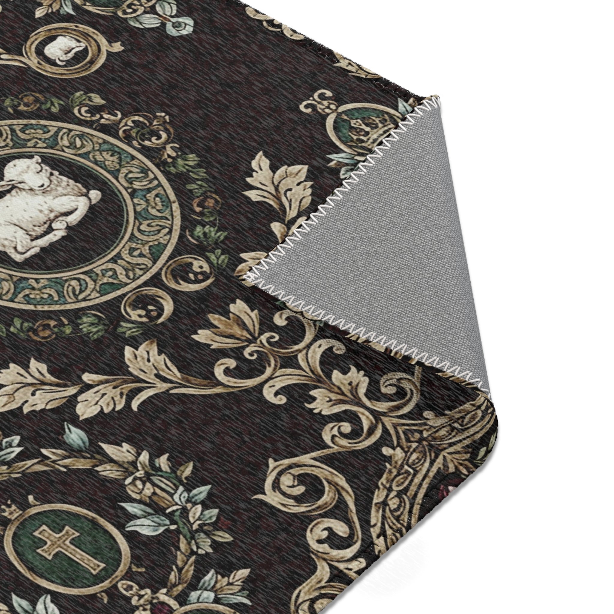 Vintage Floral Lamb Area Rug