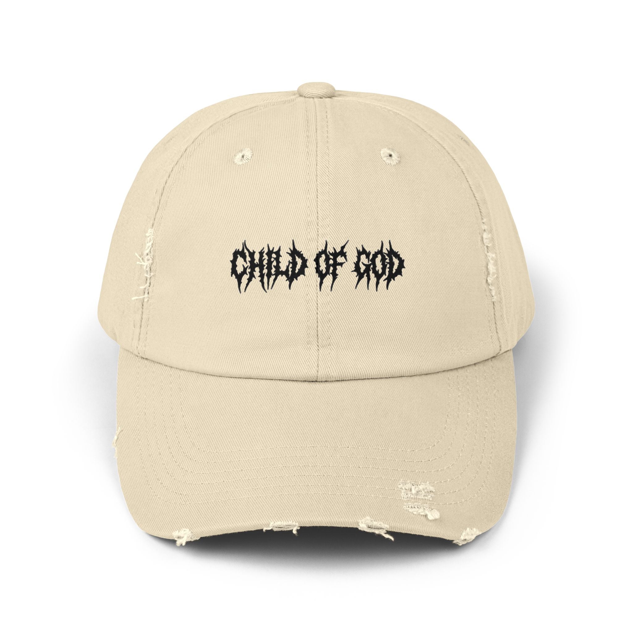 Unisex Distressed Cap with 'Child of God' Design