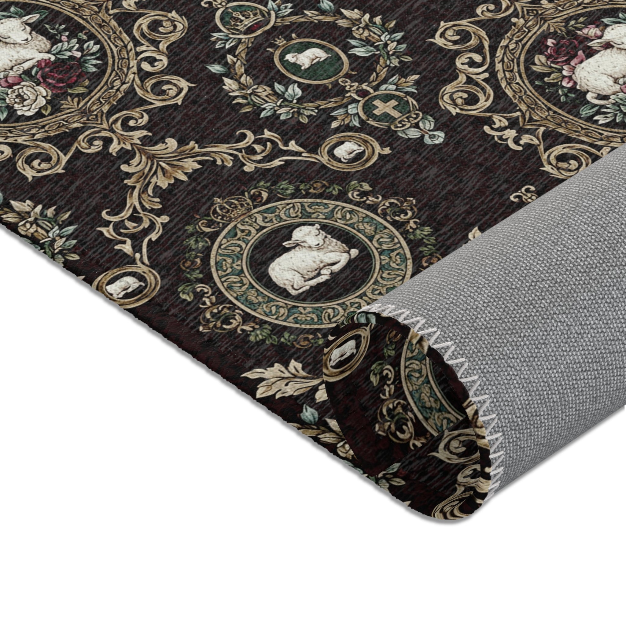 Vintage Floral Lamb Area Rug