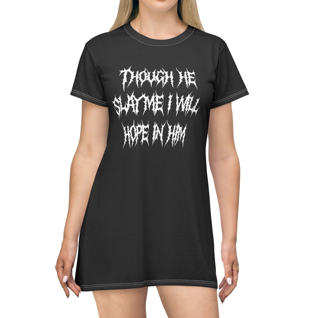 Gothic Hope T-Shirt Dress, AOP Dress, Inspirational Fashion, Casual Wear, Alternative Clothing, Statement Dress