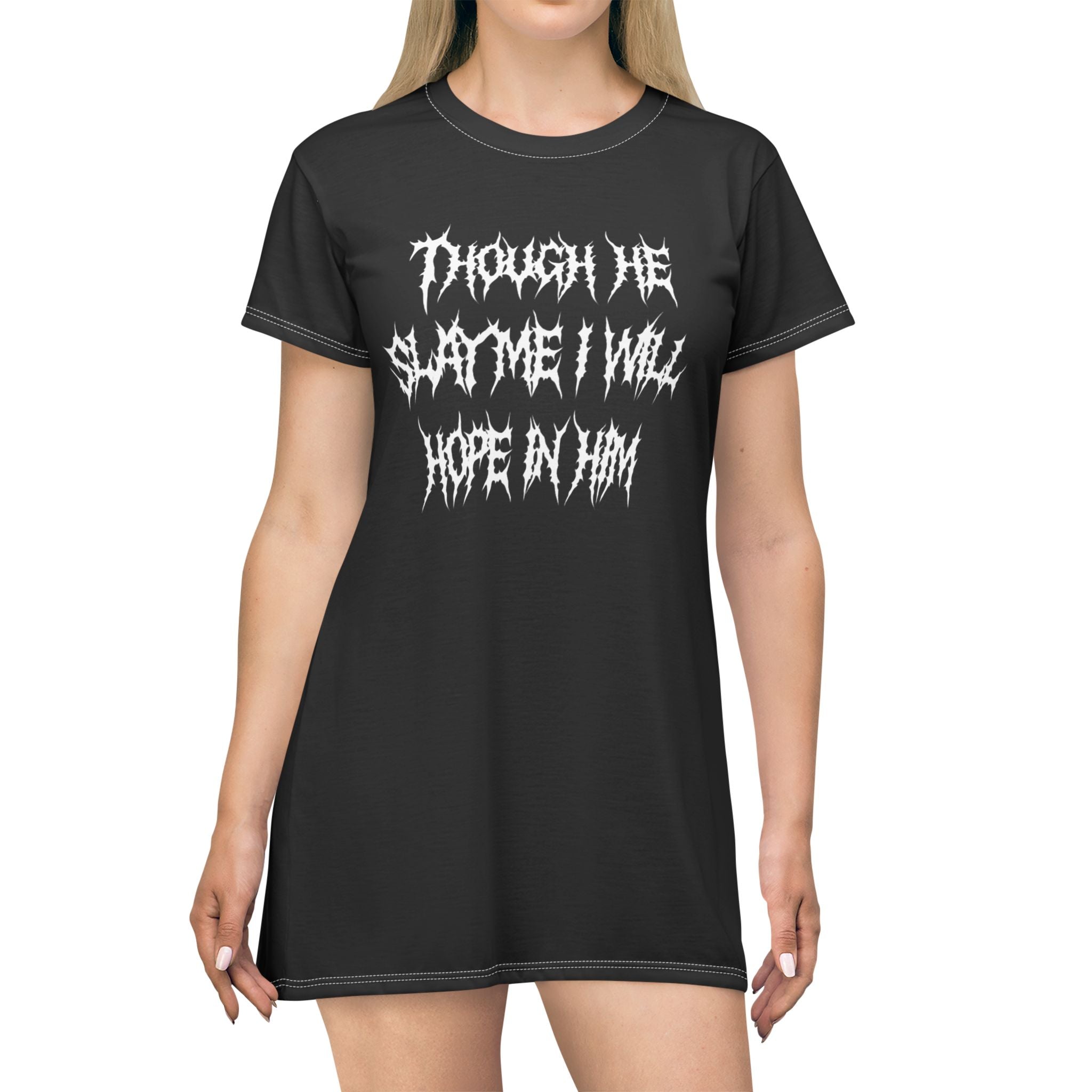 Gothic Hope T-Shirt Dress, AOP Dress, Inspirational Fashion, Casual Wear, Alternative Clothing, Statement Dress