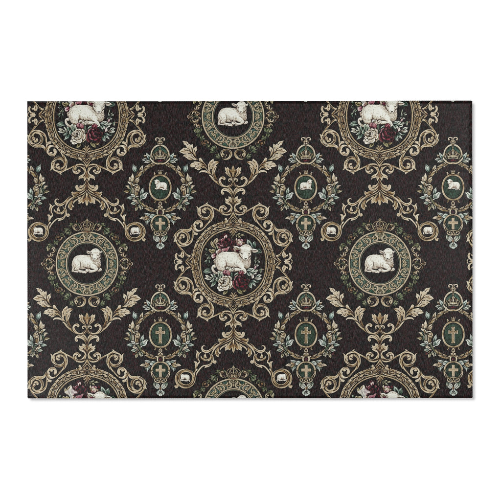 Vintage Floral Lamb Area Rug