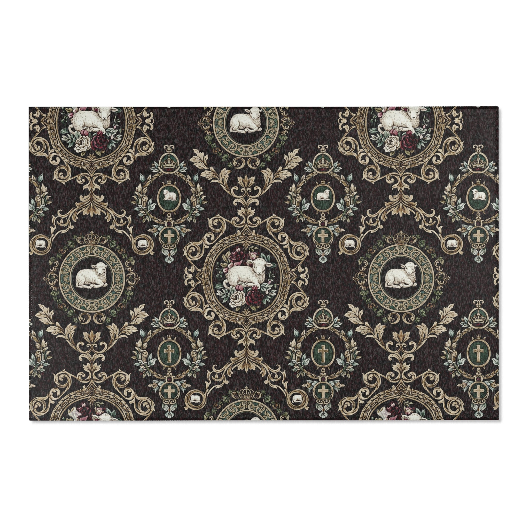 Vintage Floral Lamb Area Rug