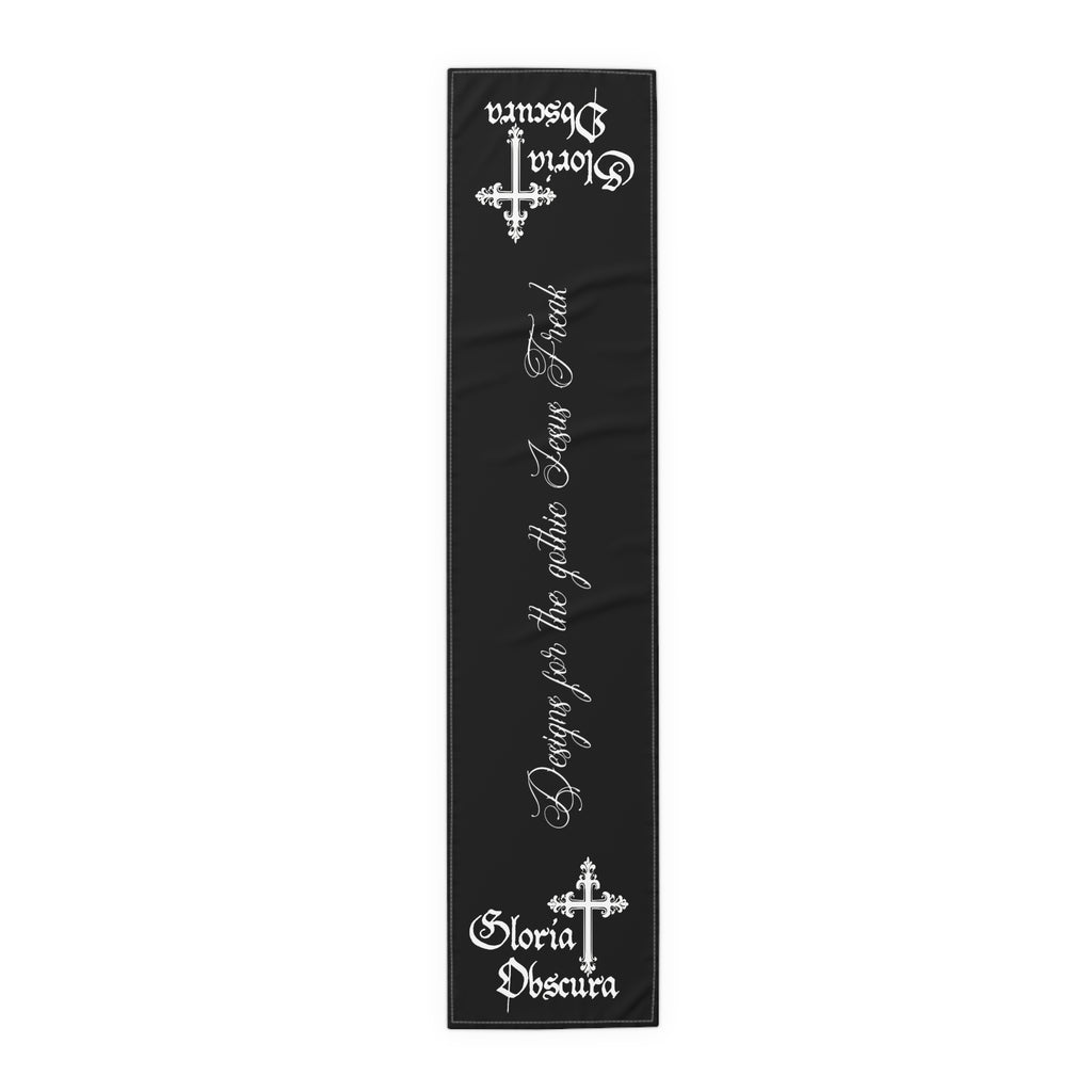 Gothic Table Runner with Inspirational Quote, Perfect for Halloween Decor, Dining Table Accent, Unique Gift, Home Decoration