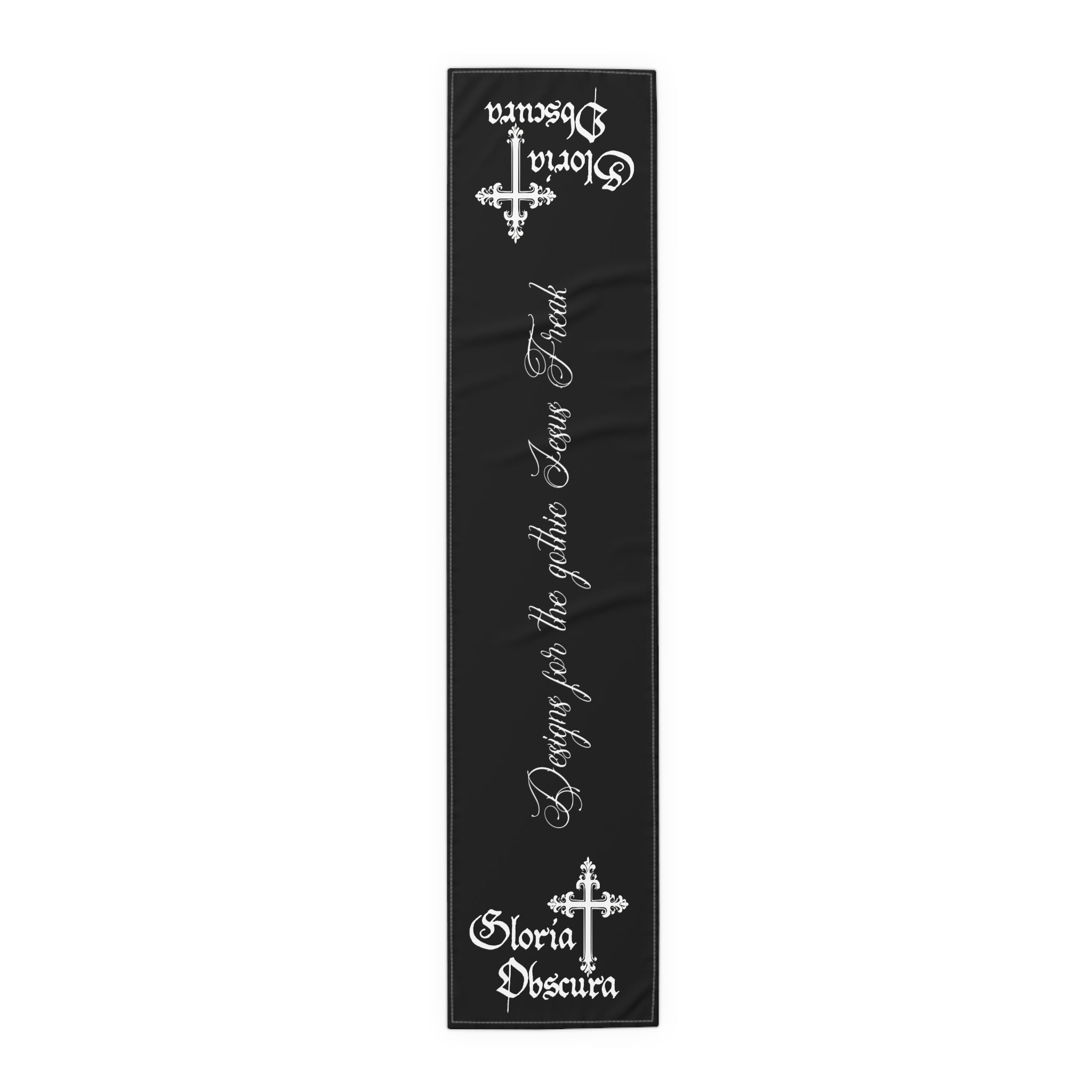 Gothic Table Runner with Inspirational Quote, Perfect for Halloween Decor, Dining Table Accent, Unique Gift, Home Decoration