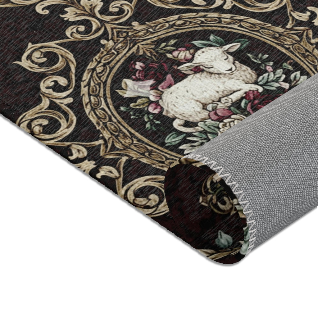 Vintage Floral Lamb Area Rug