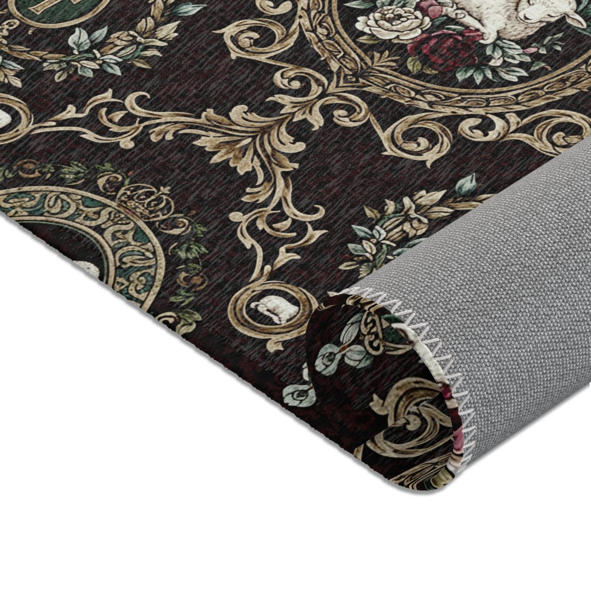 Vintage Floral Lamb Area Rug