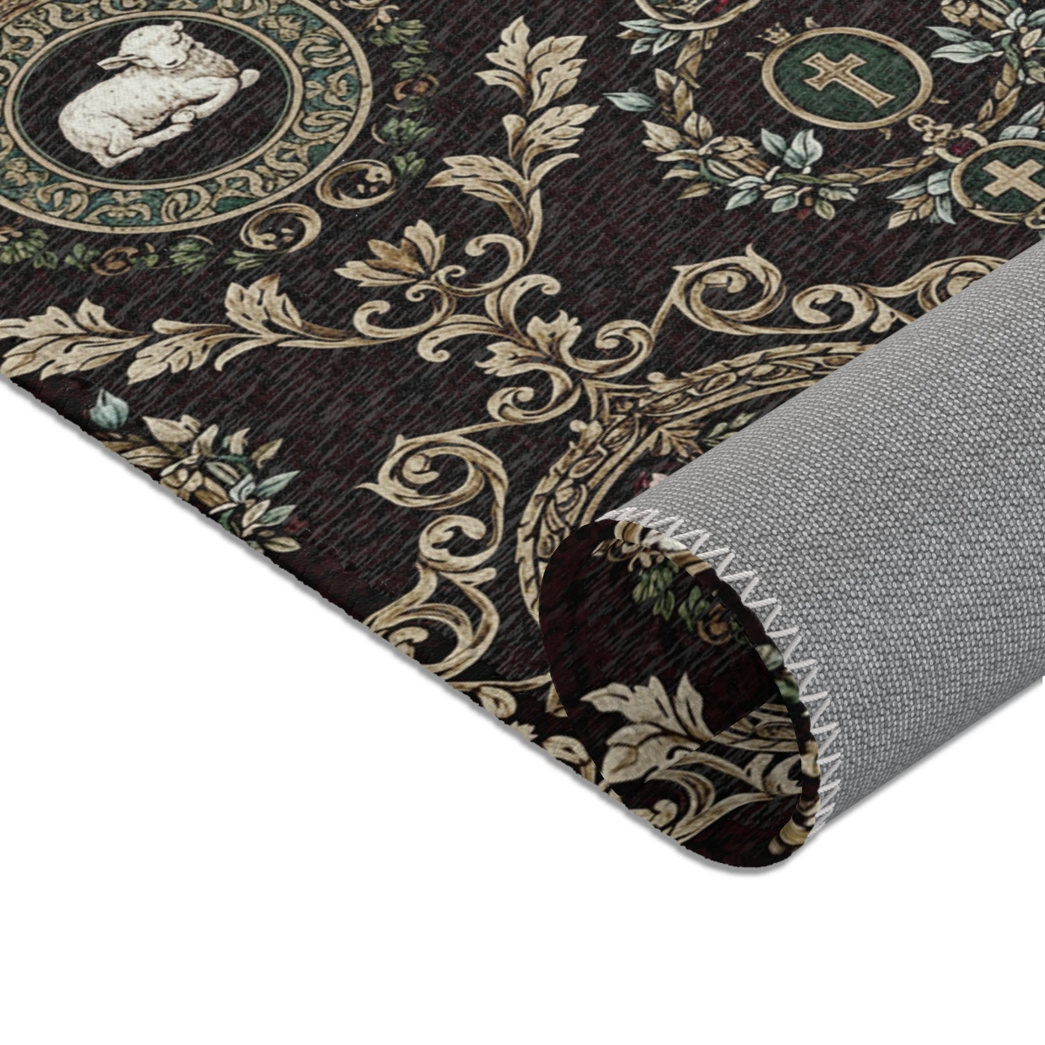 Vintage Floral Lamb Area Rug