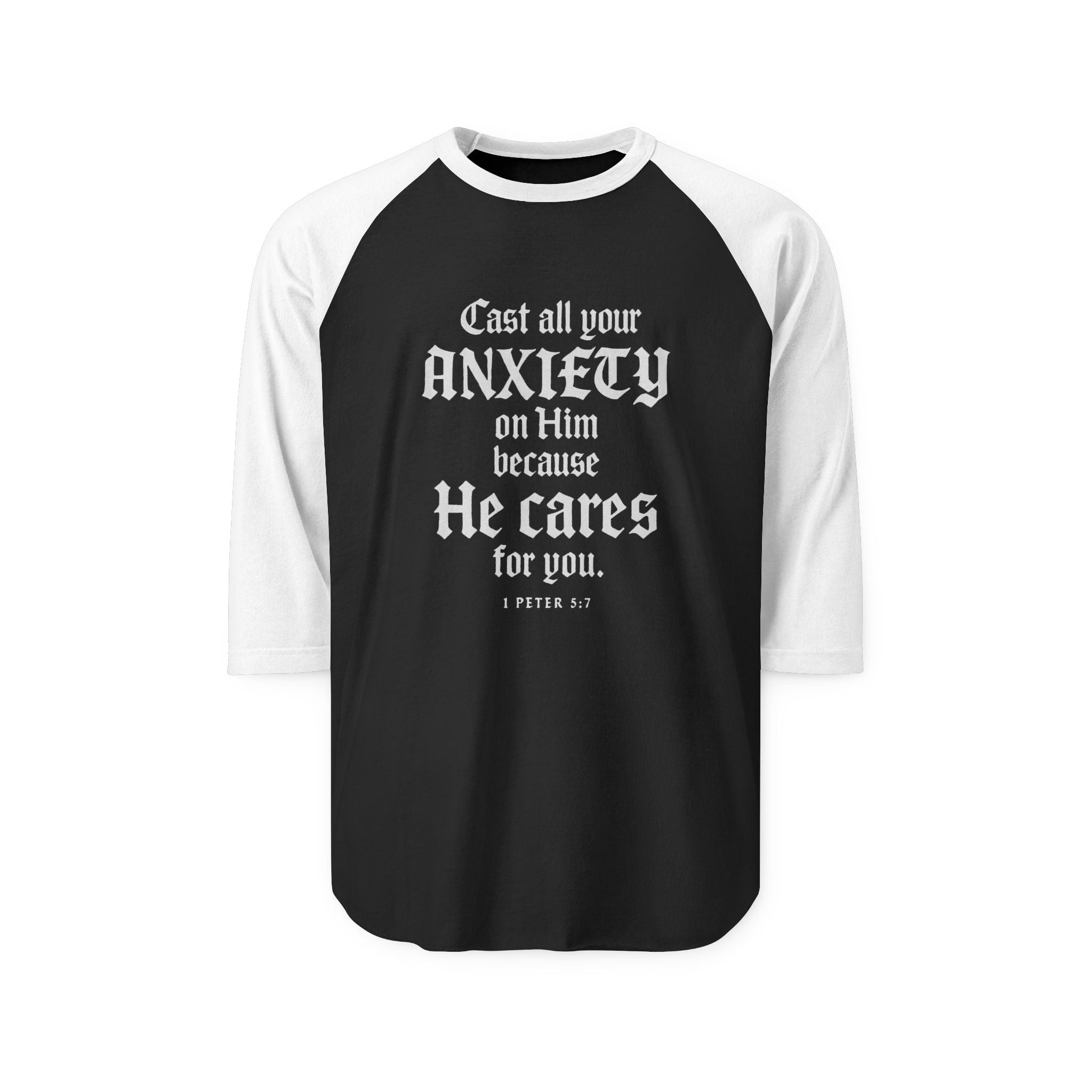 Inspirational Raglan Shirt, Faith-Based Apparel, Unisex Gift for Anxiety Relief, Casual Wear, Christian Quote Shirt