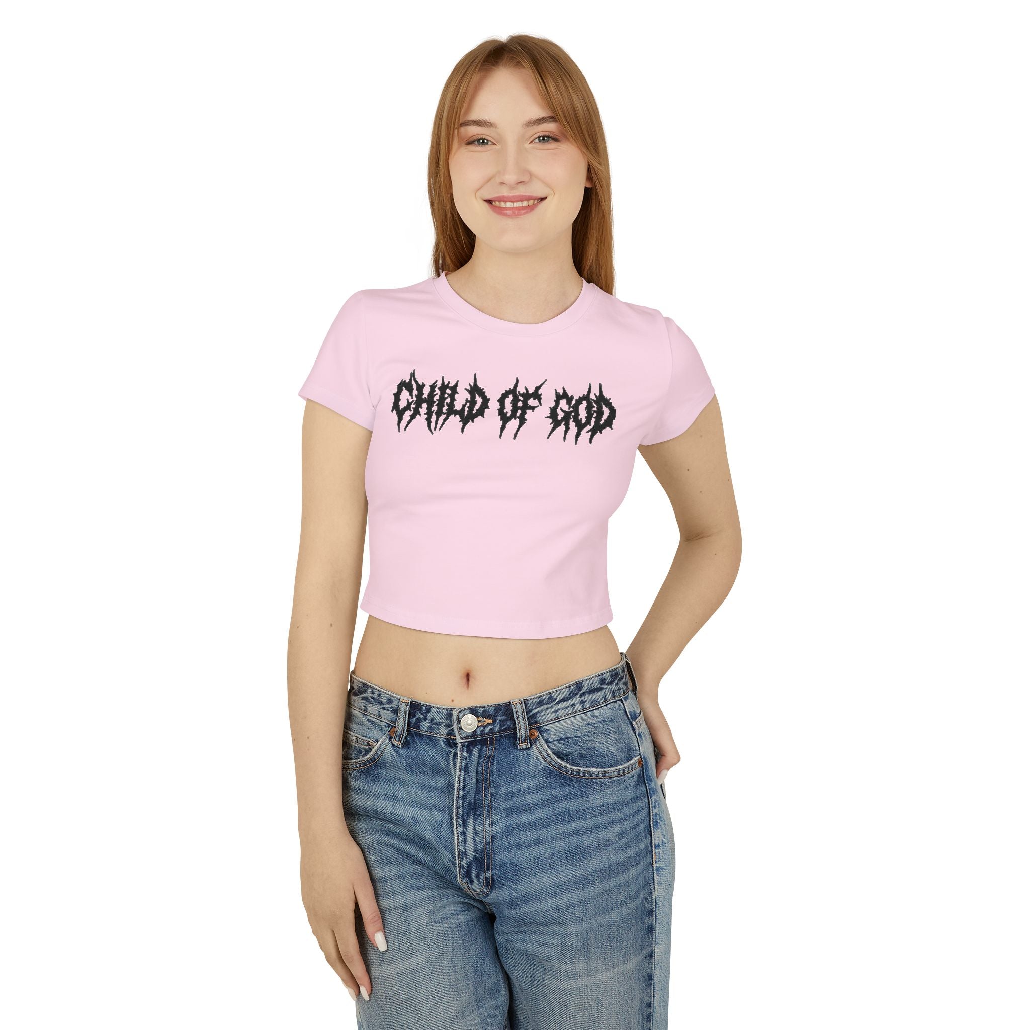 Chic Women's Baby Tee - Child of God Graphic Crop Top, Trendy Shirt, Faith-Based Fashion, Gift for Her, Casual Outfit