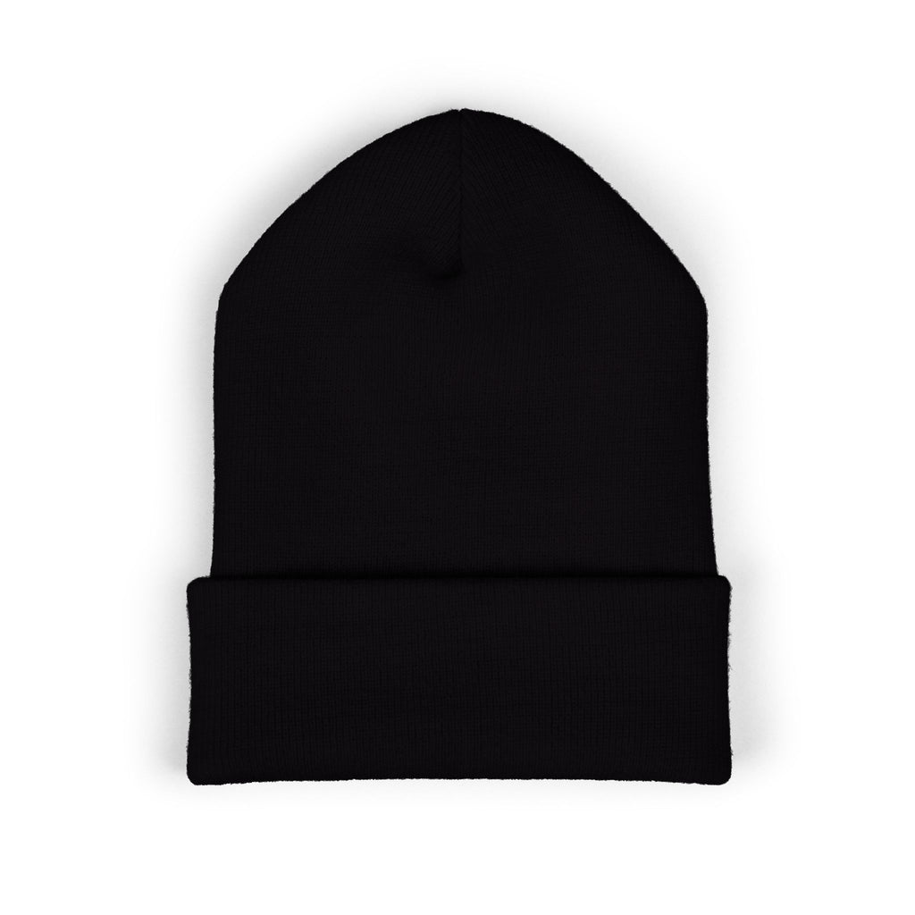 Protest Embroidered 'Apply Heat' Gothic Beanie — Black Cuffed Knit Hat