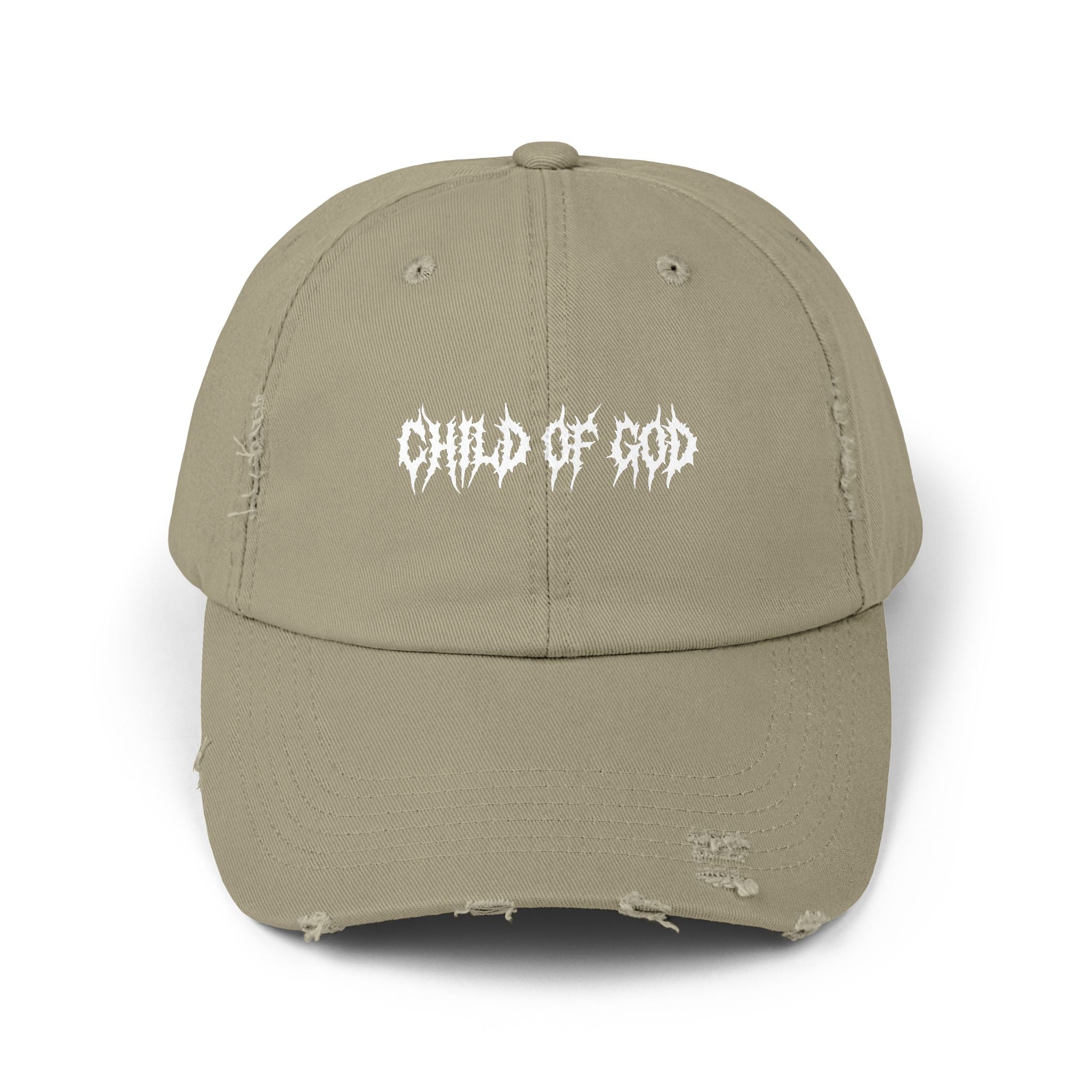 Unisex Distressed Cap with 'Child of God' Design