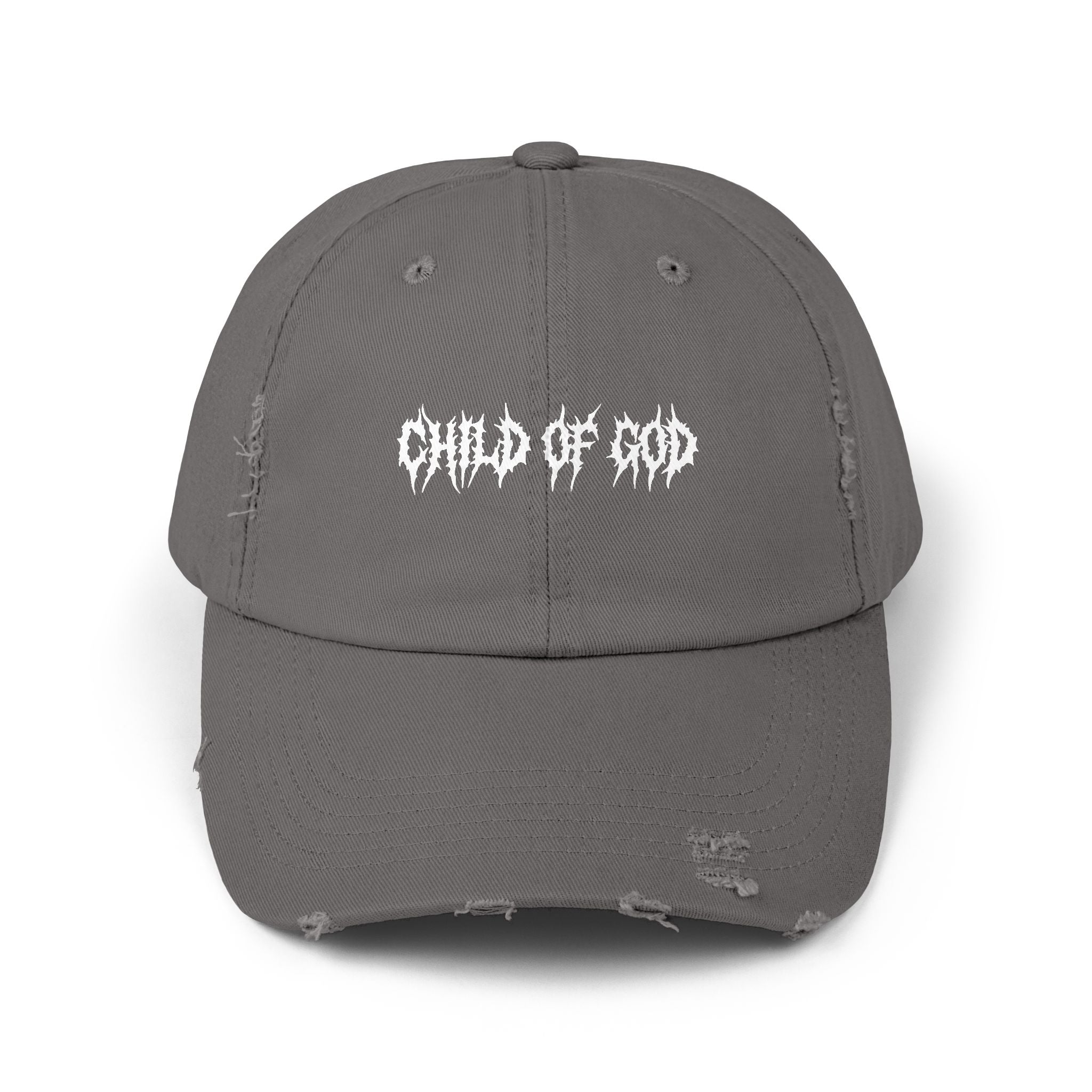 Unisex Distressed Cap with 'Child of God' Design