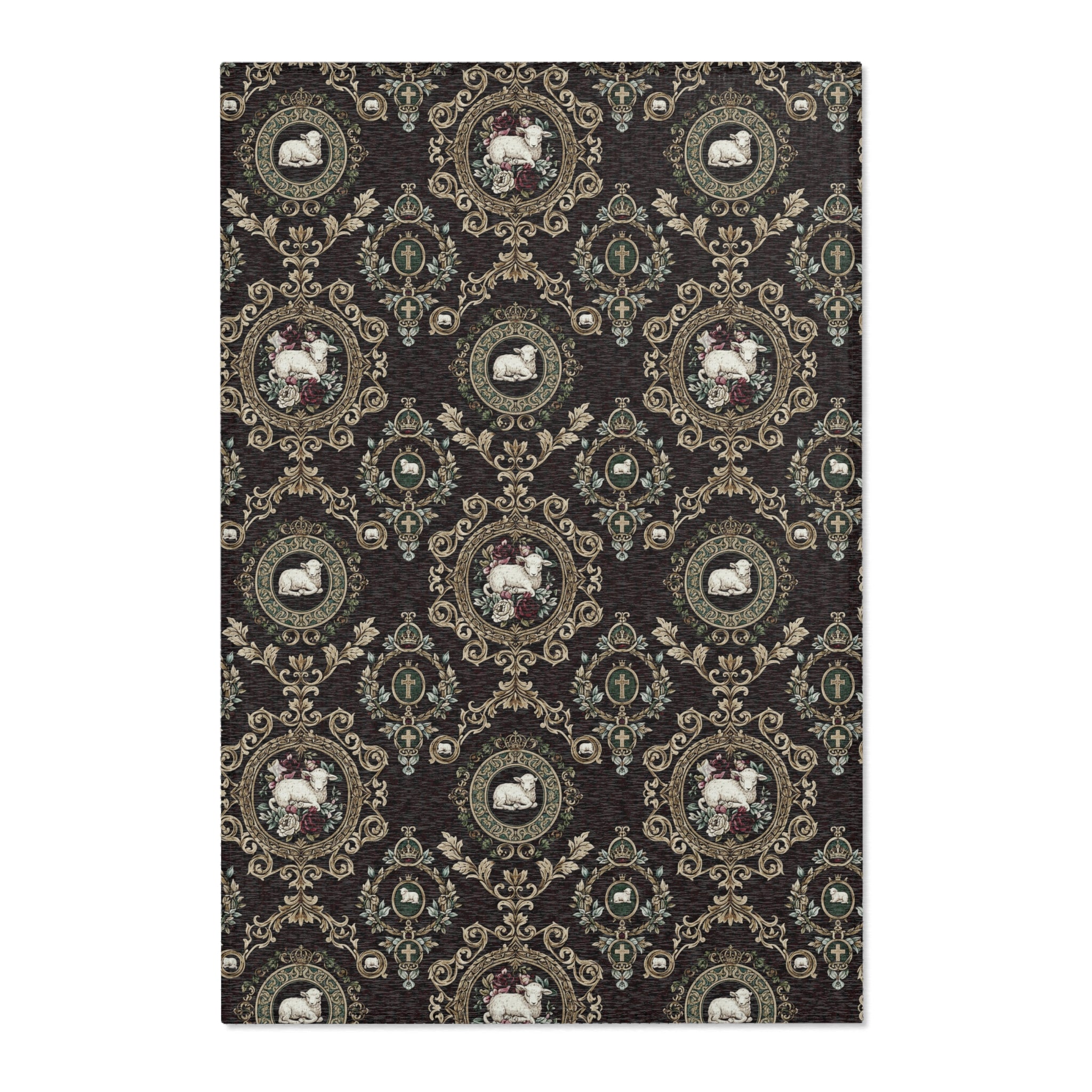 Vintage Floral Lamb Area Rug