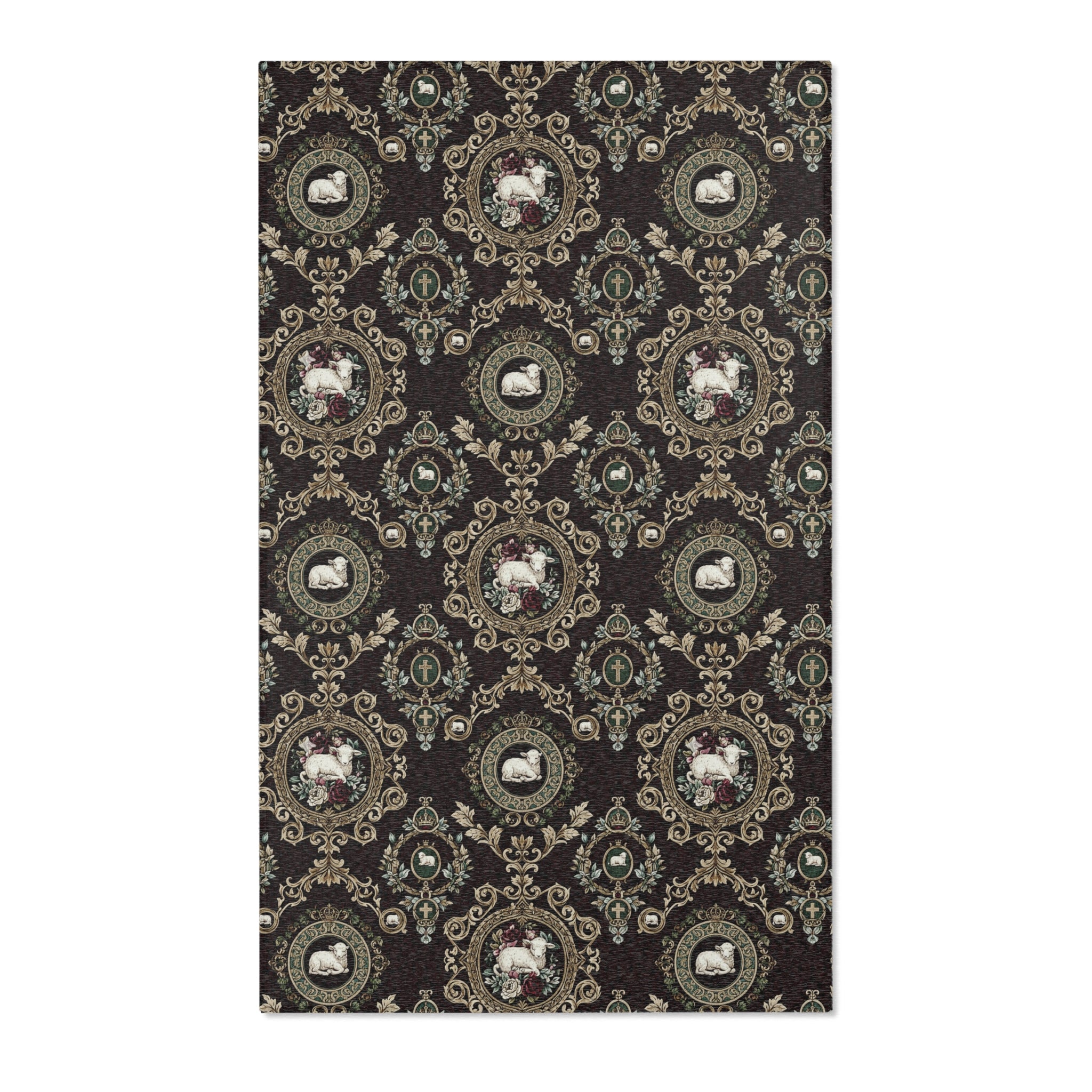 Vintage Floral Lamb Area Rug