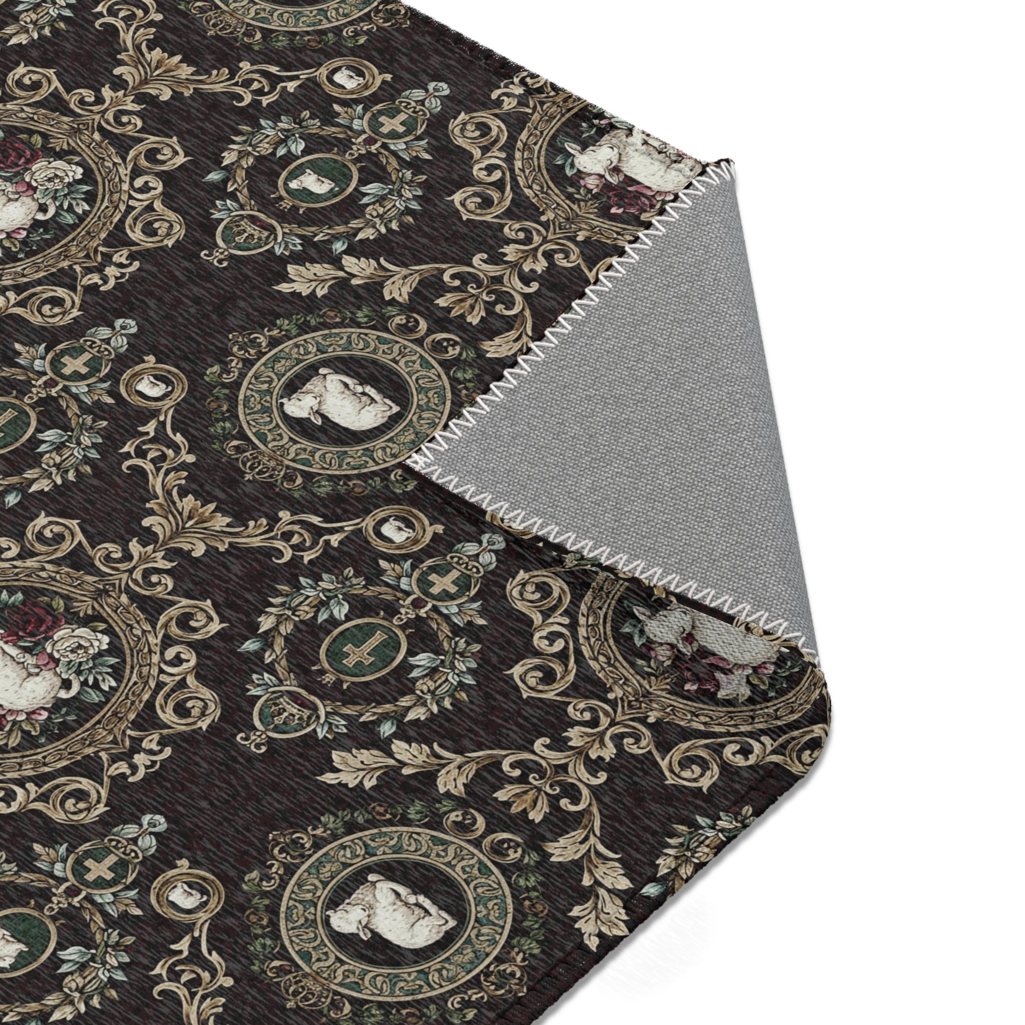 Vintage Floral Lamb Area Rug