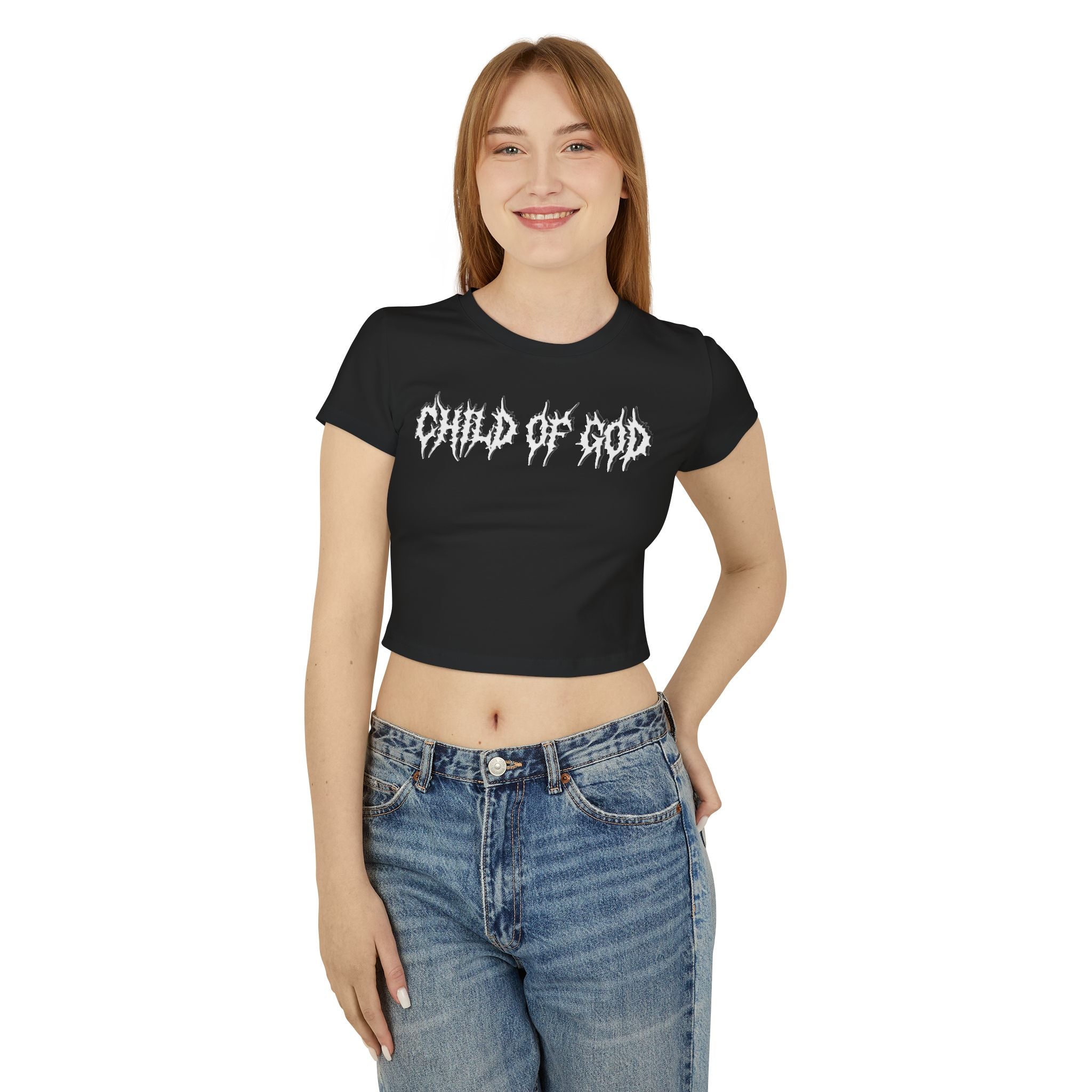 Chic Women's Baby Tee - Child of God Graphic Crop Top, Trendy Shirt, Faith-Based Fashion, Gift for Her, Casual Outfit