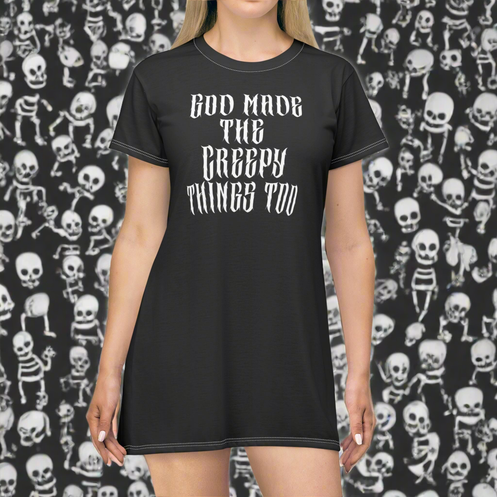Gothic Quote T-Shirt Dress